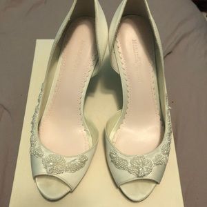 Ivory peep toe heels